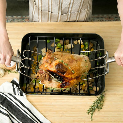 RSVP International Endurance® (LFT-2) Stainless Steel Turkey & Roast Lifters, Set of 2 | Transfer Turkey or Ham Easily | Long Handles for Strong Grip | Dishwasher Safe | Great for Thanksgiving