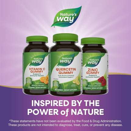 Nature’s Way Quercetin Gummies with Zinc, Immune Defense*, Powerful Antioxidant*, Lemon Flavored, 60 Gummies