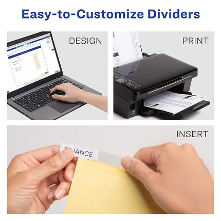 Avery 8-Tab Binder Dividers, Insertable Clear Big Tabs, 24 Sets, 2 Packs (11115)