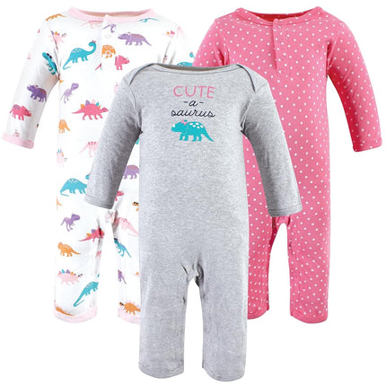 Hudson Baby Combinaison bébé en coton pour petite fille, motif dinosaure mignon, 9-12 mois