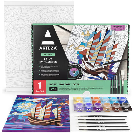Arteza Paint by Number for Adults, 12x16 Inches, 2