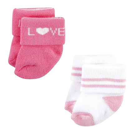 Hudson Baby Calcetines de Felpa y Algodón para Recién Nacida y Bebé Niña, Diseño Oso Niña, Paquete de 12, 6-12 Meses