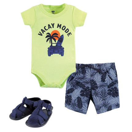 Hudson Baby Unisex Baby Cotton Bodysuit, Shorts an