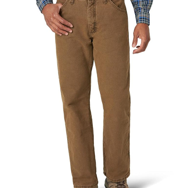 Wrangler Men's Rugged Wear Woodland Thermal Jean,Night Brown,36x32