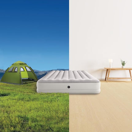 Colchón hinchable Intex 64179E Dura-Beam Standard Prestige Mid-Rise: Fiber-Tech - Tamaño Queen - Bomba de aire USB Quickfill - Altura de cama de 30 cm - Capacidad de peso de 272 kg