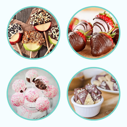 Olla eléctrica para fondue Nostalgia, 12 tazas, máquina de fondue con control de temperatura, 8 tenedores, asas frías al tacto, perfecta para derretir chocolate, queso, caramelo, aguamarina, FPS6AQ