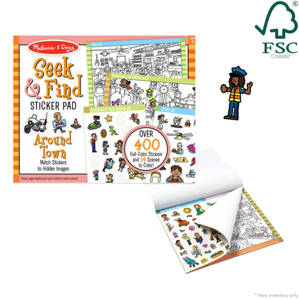 Melissa & Doug Busca y encuentra un bloc de pegatinas - Alrededor de la ciudad