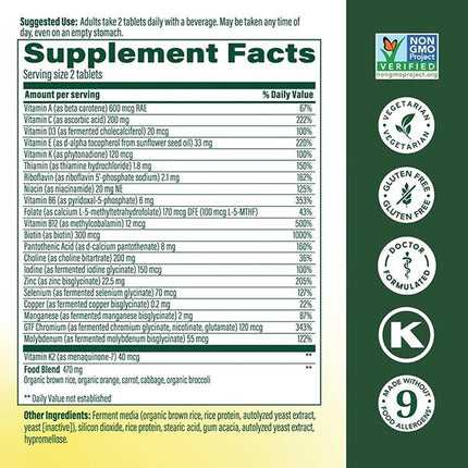 MegaFood, Multi for Men, Supports Optimal Health and Wellbeing, Multivitamin and Mineral Dietary Supplement, Gluten Free, Vegetarian, 120 tablets (60 servings)