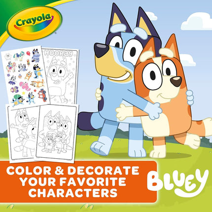 Crayola Bluey Coloring Book, Bluey Stickers Included, Gift for Girls & Boys, 96 Coloring Pages with Sticker Sheet