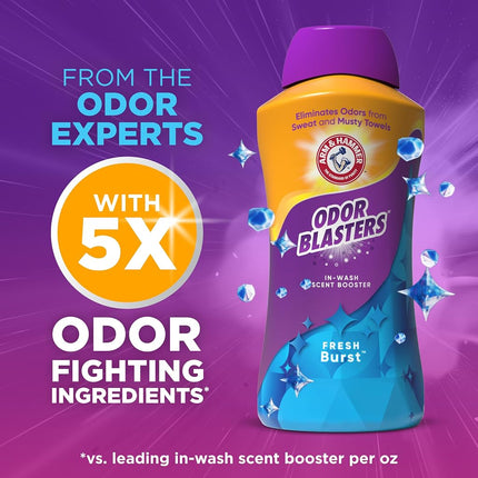 ARM & HAMMER Odor Blasters In-Wash Scent Booster, Laundry Scent Booster Fresh Burst Scent, 45 Oz