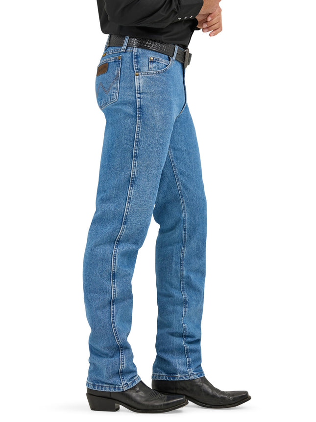 Wrangler Men's Premium Performance Cowboy Cut Regular Fit jeans, Stonewash, 34W 36L UK