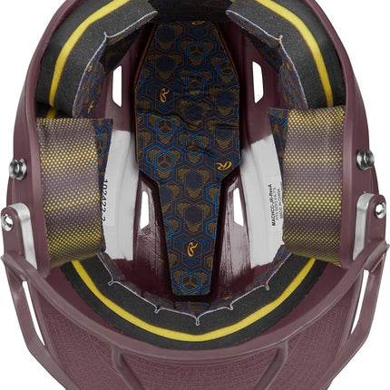 Rawlings | MACH HI-VIZ Fastpitch Softball Batting Helmet | Face Guard Attached | Maroon | Junior - 6 3/8" - 7 1/8"
