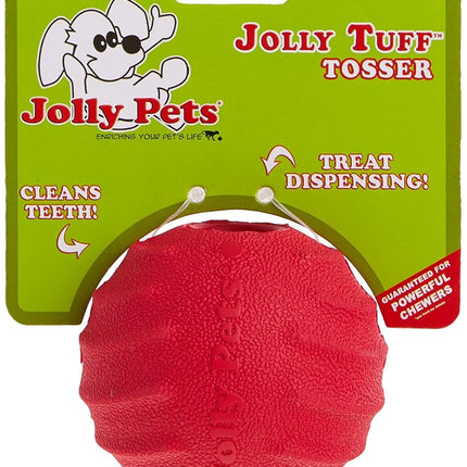 Jolly Pets Tuff Tosser Bouncing Ball Tog Toy/Treat Holder, 3 Inches, Red