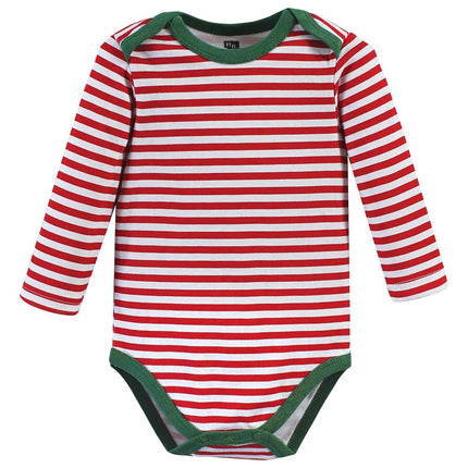 Hudson Baby unisex-baby Cotton Long-sleeve Bodysuits, Rudolph Reindeer, 3-6 Months