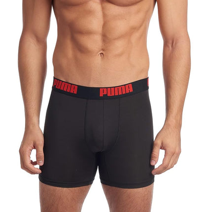 PUMA Men's 3 Pack Performance Boxer Briefs, Black, S