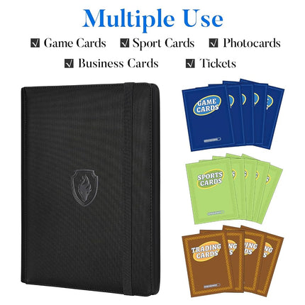 Premium 9 Pocket Card Binder for 540 Card, Fabmaker PU Trading Card Binder