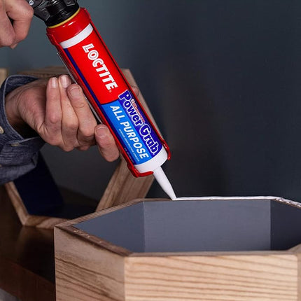 Loctite Power Grab Express All Purpose Construction Adhesive, 9 fl oz Cartridge, 12 Pack - Versatile Construction Glue for Cement, Tile, Wall & More