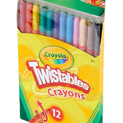 CRAYOLA Twistables Colouring Crayons - Assorted Colours (Pack of 12), Simply Twist for More Colouring Fun - No Need to Sharpen! Ideal for Kids Aged 3+
