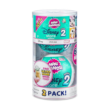 5 Surprise Mini Brands Disney Store Series 2 Mystery Capsule Collectible Toy (2 Pack)