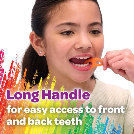 GUM Crayola Twistables Fil dentaire pour enfants avec fluorure – Conçu pour les petites mains – Trois saveurs de fruits amusantes – Flosseurs faciles à utiliser pour les enfants de 3 ans et plus, 90 unités (paquet de 4)