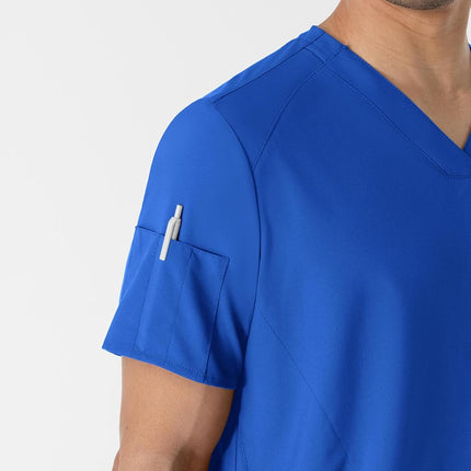 WonderWink Men's V-Neck Top, Royal, Small