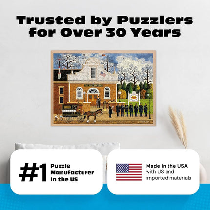 Buffalo Games – Roll Call with a Bang - Charles Wysocki - 300 Oversized Piece Jigsaw Puzzle  Larger Shapes - Great for Adults, Seniors, Family, Kids, Easy to Grip
