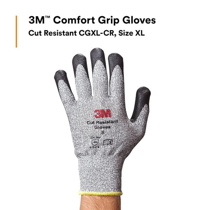 3M Comfort Grip Gloves - Cut Resistant CGXL-CR, Nitrile Coated, Size XL, 72 Pair/Case