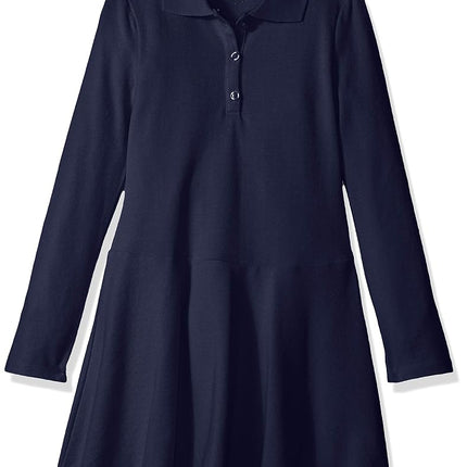 The Children's Place Big Girls' Long Sleeve Polo Dress, Tidal Single, X-Small