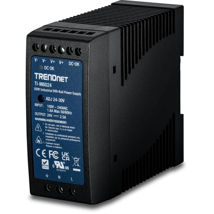 TRENDnet TI-M6024 DIN Rail 24V 60W Power Supply fo