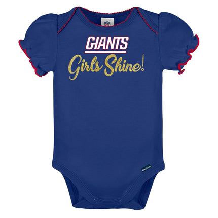 Body de manga corta de 3 unidades para bebé niña de la NFL de Gerber, color del equipo, 0-3 meses