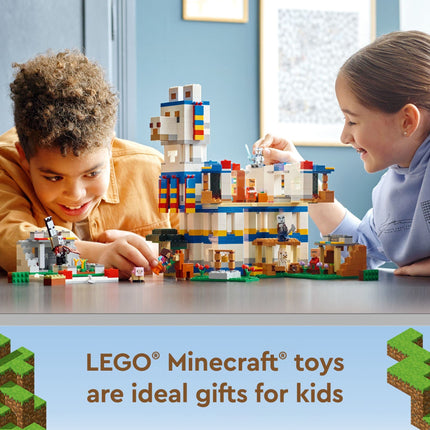 LEGO Minecraft La Aldea Llama - Casa de Granja, Set de Construcción de Juguete 21188, Idea de Regalo Minecraft para Niños y Niñas de 9+ Años, Crea una Aldea Minecraft con 6 Edificios Personalizables y Minifiguras