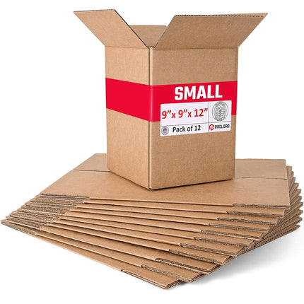 Paclord 12 Pack Small Cardboard Boxes 9" L x 8.8" W x 12" H - USA Made Packaging Boxes for Moving, Shipping or Storage - USPS, UPS Approved