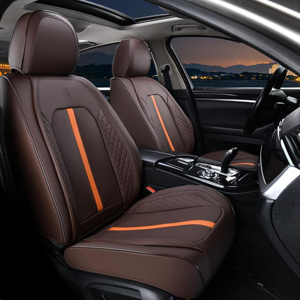 Doogo Automotive Seat Covers, Car Seat Covers 5 Seat, Leaher Car Seat Protectors, Front and Rear Car Seat Covers， Driver Seat Cover Auto Accessories Fit for Most Vehicles