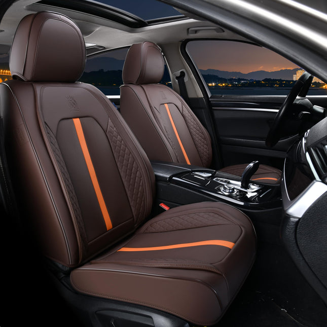 Doogo Automotive Seat Covers, Car Seat Covers 5 Seat, Leaher Car Seat Protectors, Front and Rear Car Seat Covers， Driver Seat Cover Auto Accessories Fit for Most Vehicles