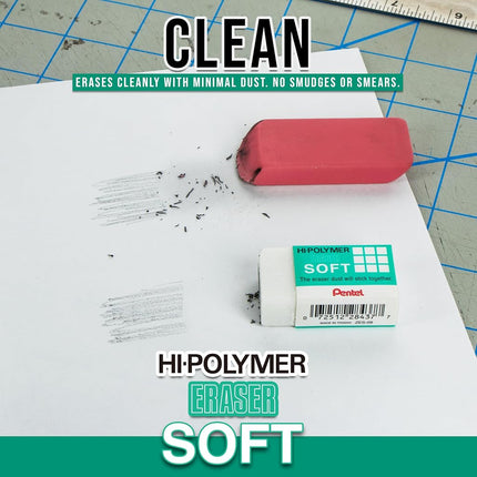 Pentel Hi-Polymer Soft Eraser, Pack of 6 (ZES08PF6)
