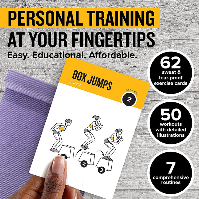 Tarjetas de ejercicios con peso corporal para gimnasio en casa, entrenador personal, guía de programa de fitness, tonifica abdominales, piernas, glúteos, pecho, bíceps, entrenamientos completos de la parte superior del cuerpo