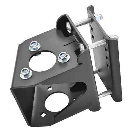 ALMULOO Soporte de Gato, Juego de Reubicación Atornillable, Compatible con Remolques de 3 Pernos y Lengüeta Estilo A-Frame, Acero Negro con Recubrimiento en Polvo, Apto para Remolques/Caravanas/Barcos