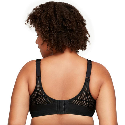 Glamorise No-Sweat Mesh Sports Wirefree Bra 1068 (Women's & Women's Plus) Black