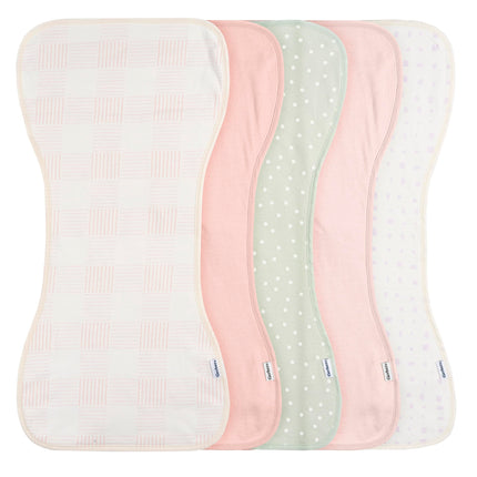 Gerber Baby Unisex Burp Cloths 5-Pack, Pink, Size 