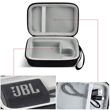 Altavoz inalámbrico Bluetooth portátil e impermeable JBL Go 3 con estuche de transporte premium (azul y rosa)