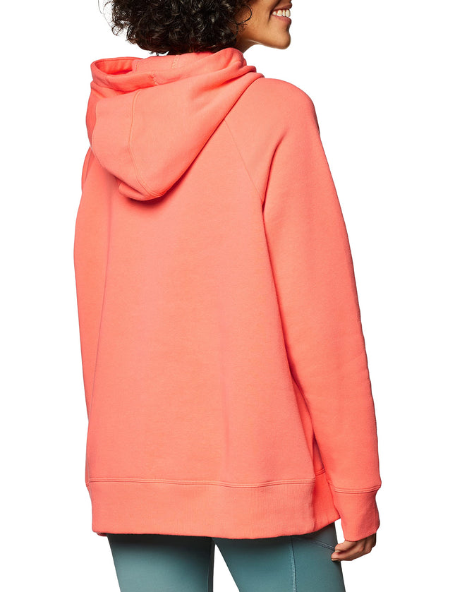 Under Armour Women's Rival Fleece Logo Hoodie Hooded Sweatshirt, Miami (852)/White, L