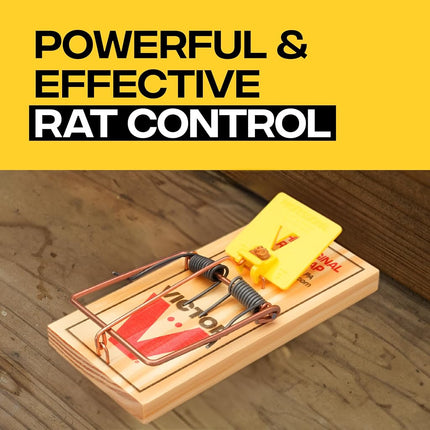 Victor M205-9 Easy Set Plastic Pedal Sustainably Sourced FSC Wood Humane Snap Rat Trap - 9 Wooden Traps