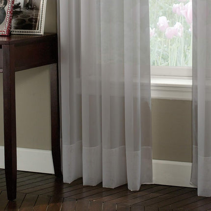 Curtainworks Soho Voile Sheer Curtain Panel, 59 by 120", Silver