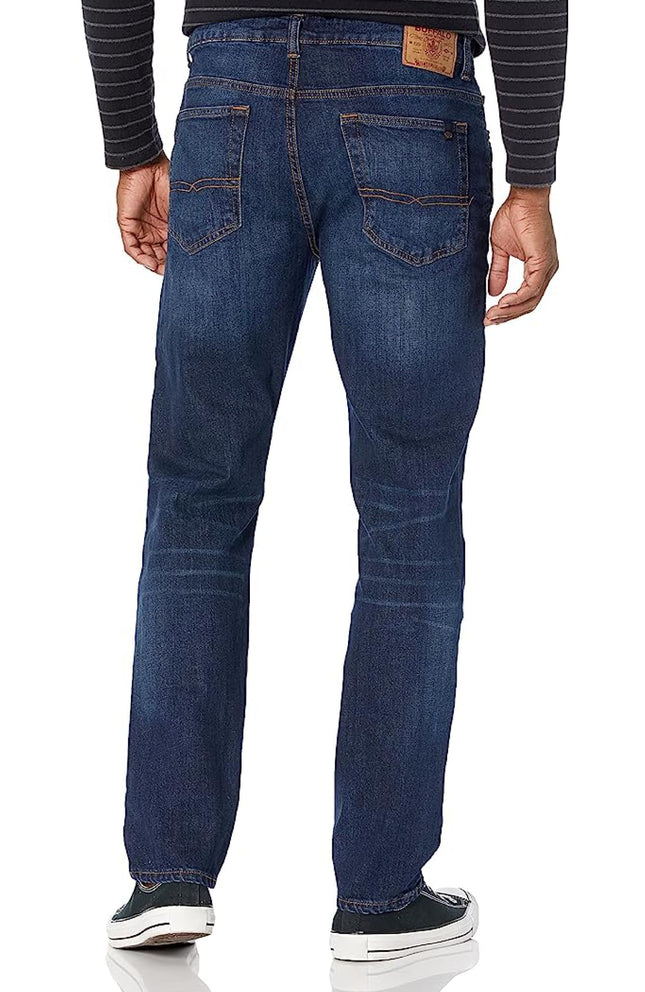 Buffalo David Bitton Men's Slim Ash Jeans, Sanded and Whiskered Indigo, 30W x 34L