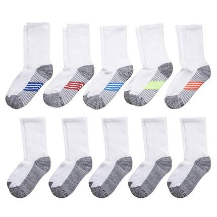 Hanes Ultimate Boys Crew, 10-Pack White Small