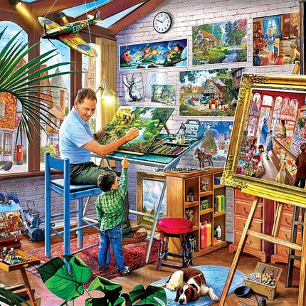 Masterpieces Gallery on the Square Jigsaw Puzzle - 1000 Piece Art Puzzle for Adults - Ages 12+