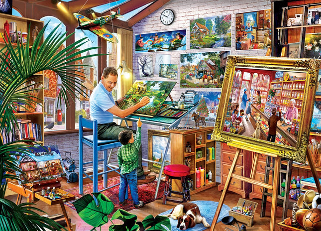 Masterpieces Gallery on the Square Jigsaw Puzzle - 1000 Piece Art Puzzle for Adults - Ages 12+