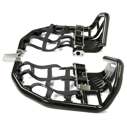 ALMULOO Nerf Bars Foot Pegs with Heel Guard, Compatible with 1999-2024 Honda 400EX 400X (Black Nerfs & Black Nets)