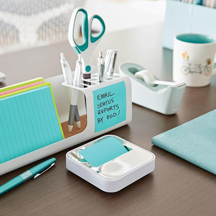 Post-it Note Dispenser for 3 in x 3 in Notes, White Base with Steel Top