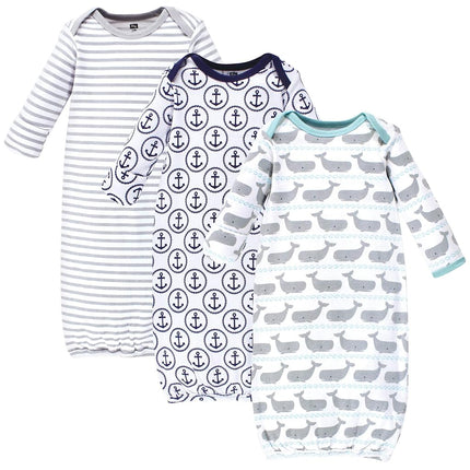 Gigoteuses en coton unisexe Hudson Baby, motifs baleines et ancres, 0-6 mois